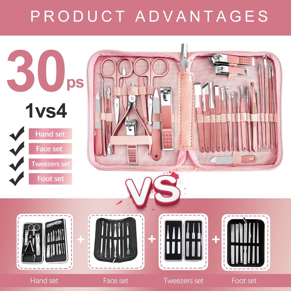30-in-1 Professional Manicure  - Men'S Grooming Products Kit 评论和价格