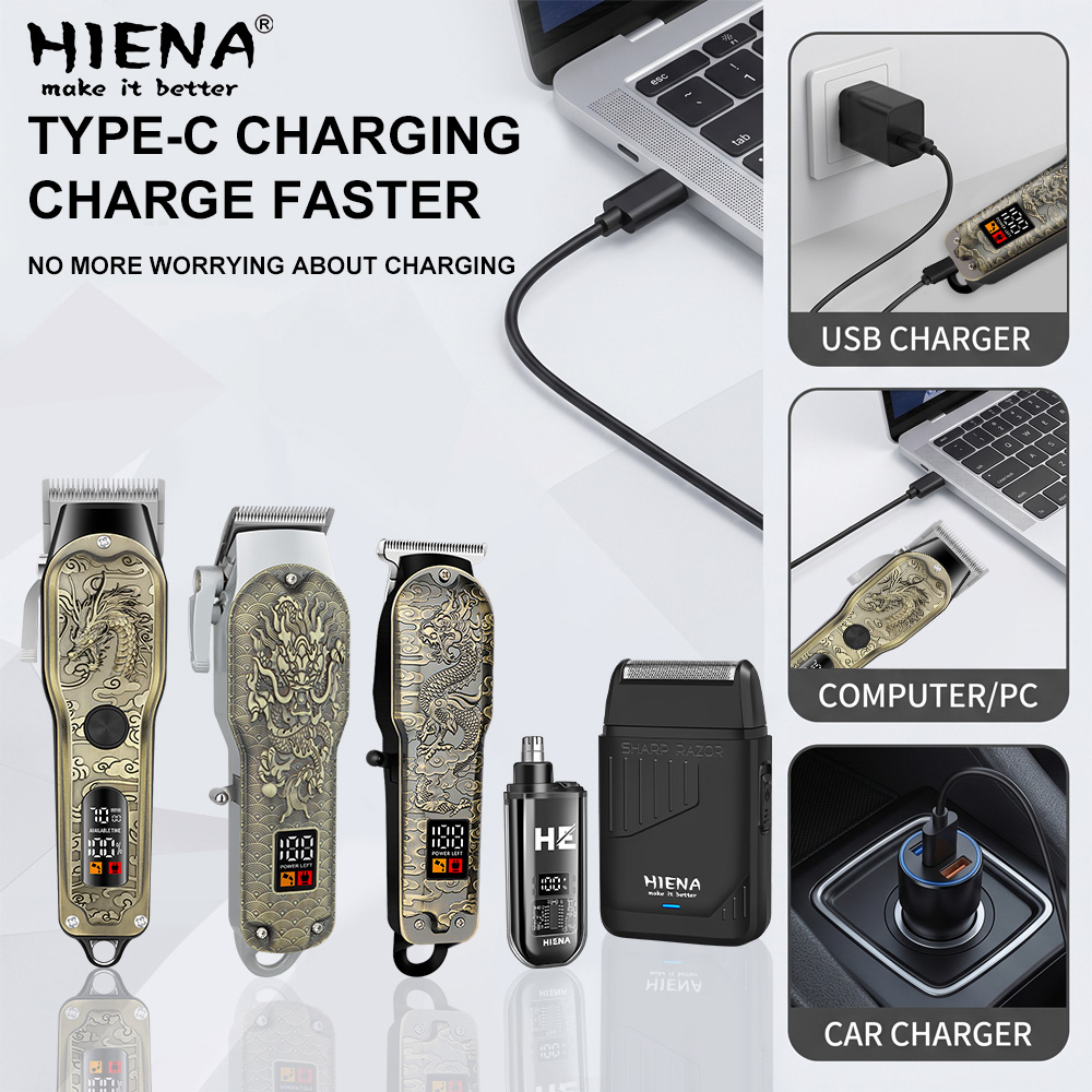HIENA 5pcs Professional Hair C - Men'S Grooming Electric Trimmer 评论和价格