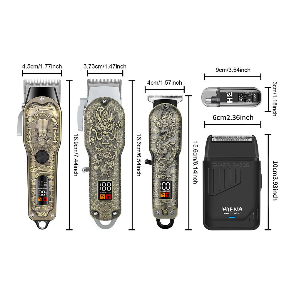 HIENA 5pcs Professional Hair C - Men'S Grooming Electric Trimmer 评论和价格